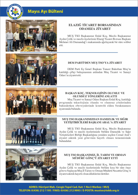 MUŞ TSO Mayıs Ayı Bülteni